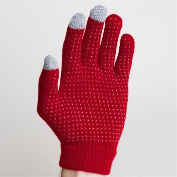 Spandex  Acrylic Touch Screen Solid Gloves Red, Darwin Designs, Mfr#: DA1147996